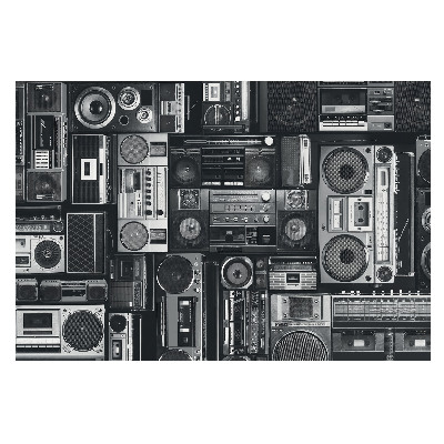 Fototapeta do obývacího pokoje s retro rádiovým vzorem