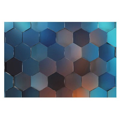 Vliesová fototapeta do obýváků s motivem modrých geometrických šestiúhelníků