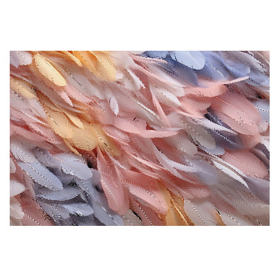 Fotografická vliesová tapeta se vzorem světlých pastelových peří