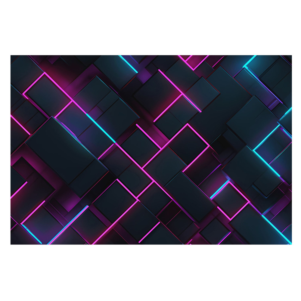 Dekorativní fototapeta na zeď s neonovým osvětleným vzorem