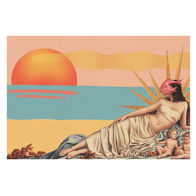 Fototapeta na stěnu se surrealistickým pastelovým západem slunce