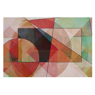 Vliesová fototapeta do obývacího pokoje s inspirativními barvami a geometrickými tvary