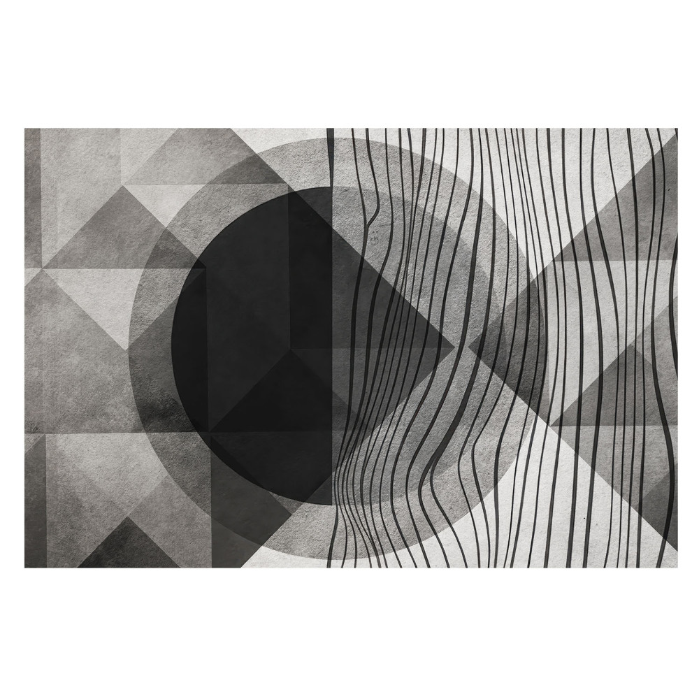 Fototapeta do ložnice se stylovým šedým geometrickým vzorem
