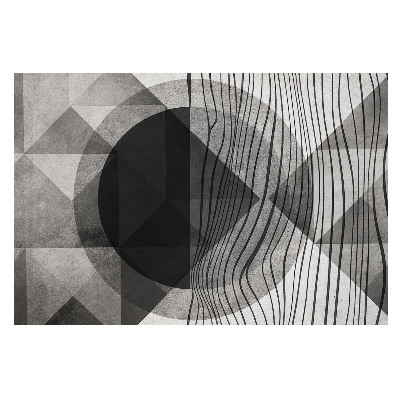 Fototapeta do ložnice se stylovým šedým geometrickým vzorem