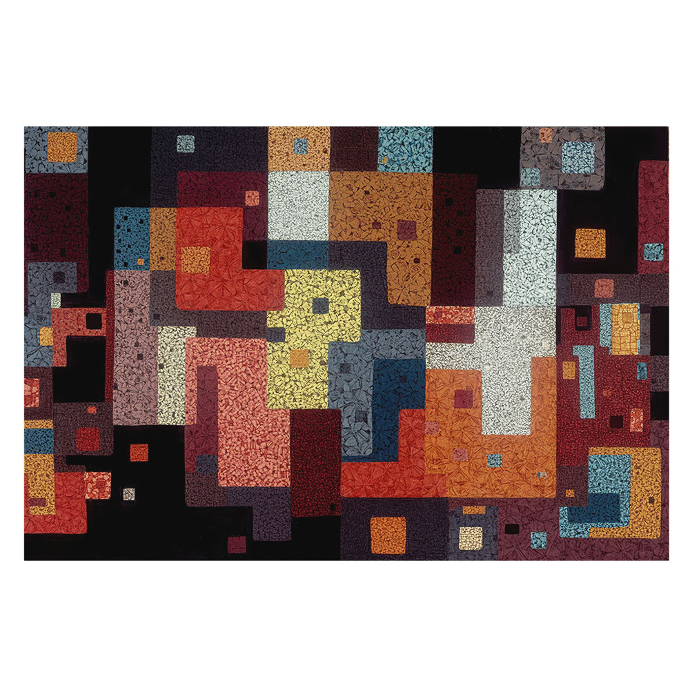 Fototapeta do obýváku s motivem geometrické vazby barevných tvarů