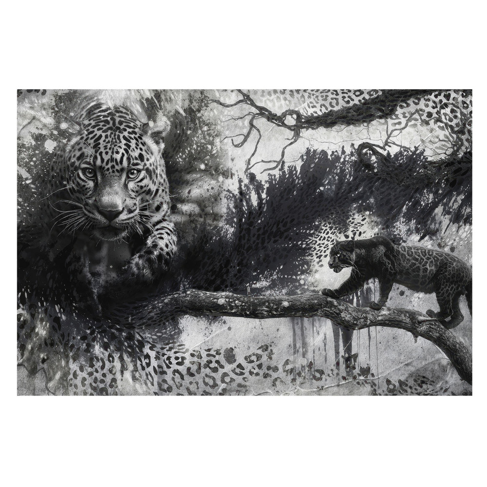 Fototapeta na míru do obývacího pokoje s motivem dynamických leopardích stínů