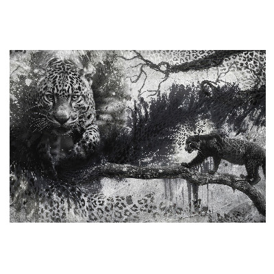 Fototapeta na míru do obývacího pokoje s motivem dynamických leopardích stínů