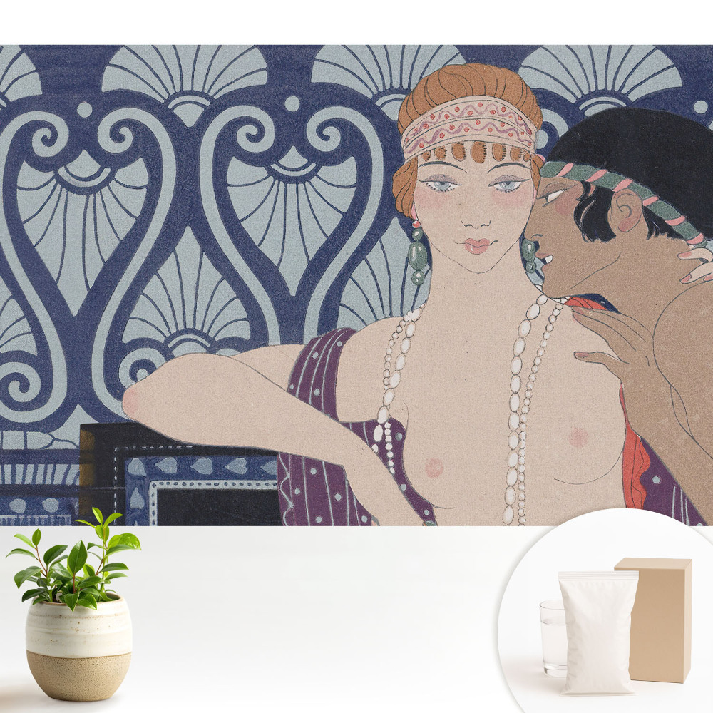 Dekorativní fototapeta na zeď s motivem luxusního páru ve stylu art deco