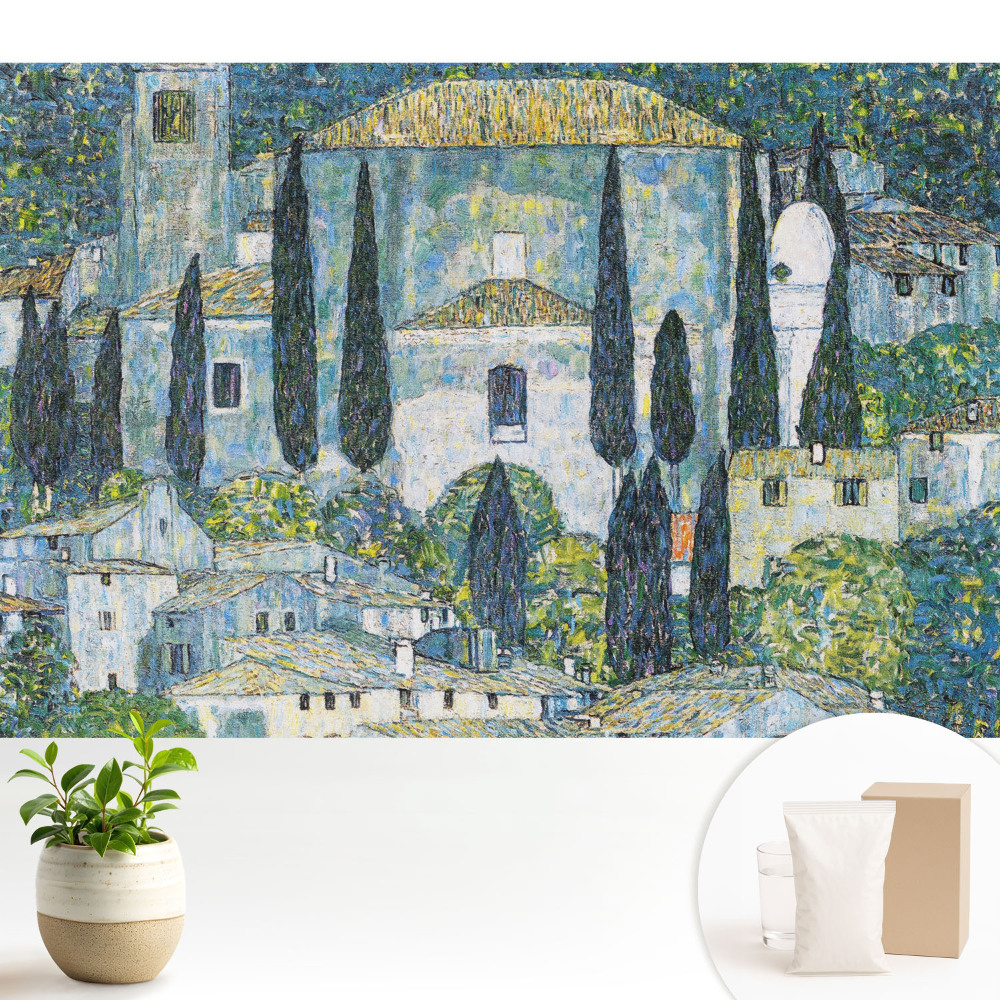 3D fototapeta se zeleným středomořským městem