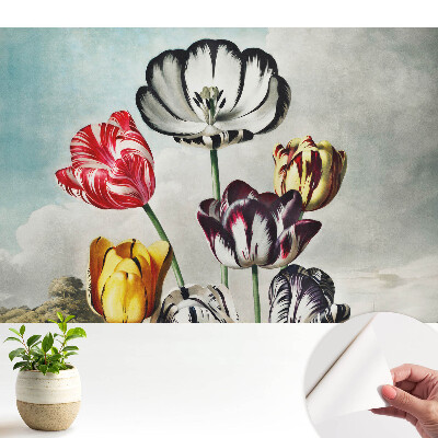 Samolepicí fototapeta do obýváků klasická kytice tulipánů