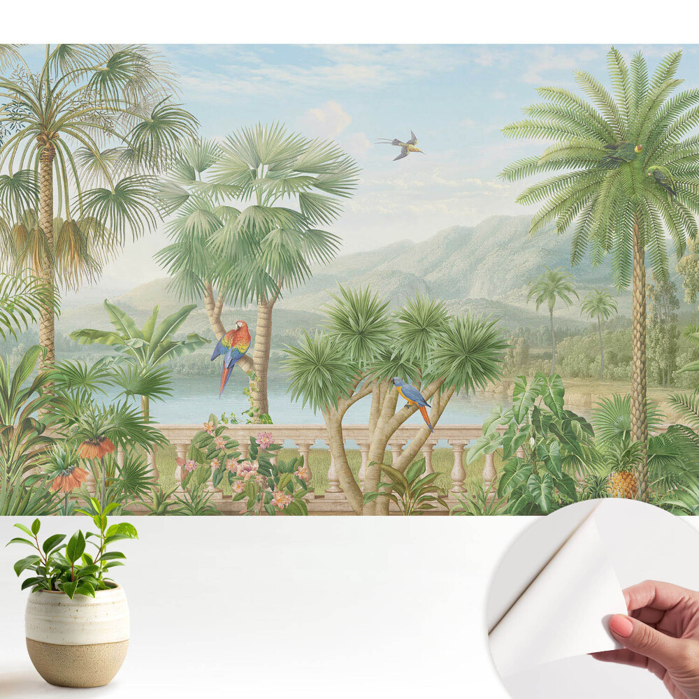 Fototapeta do dětského pokoje s pohledem na tropickou oázu