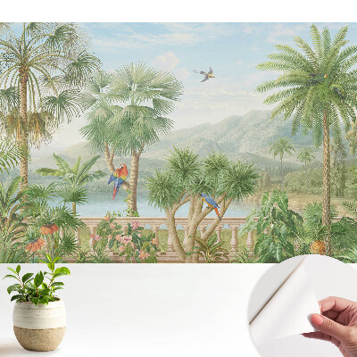 Fototapeta do dětského pokoje s pohledem na tropickou oázu