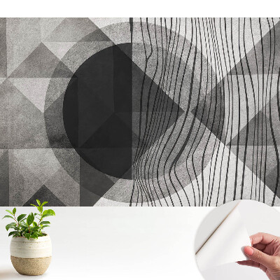 Samolepicí fototapeta do obýváků se stylovým šedým geometrickým vzorem