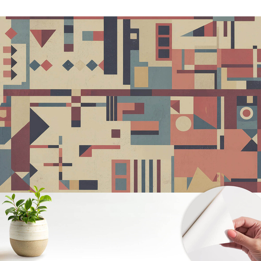 Fototapeta pro holku s geometrickým uspořádáním v živých barvách