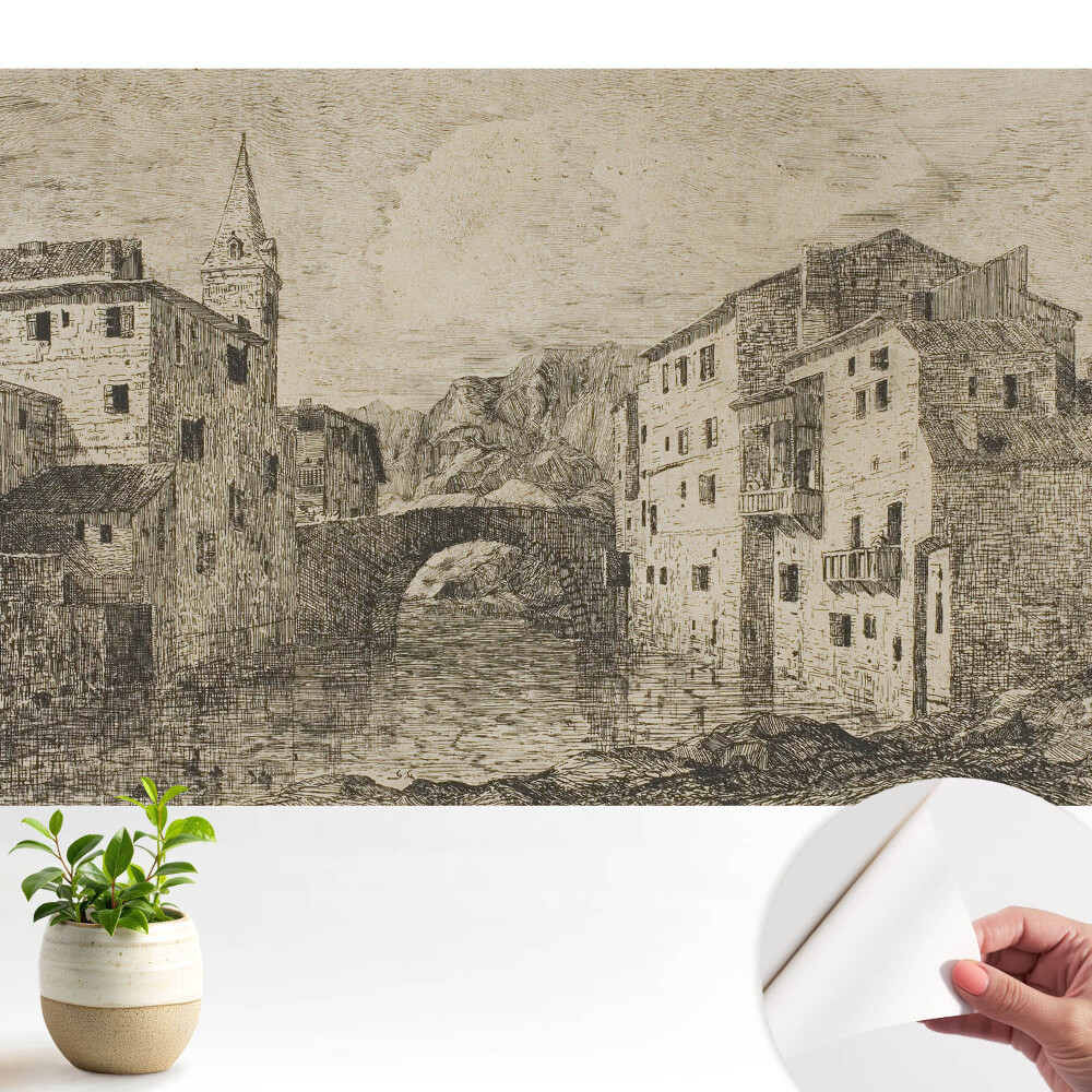 Samolepicí dekorativní fototapeta Historické panorama města