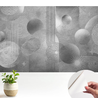 Fotografická samolepicí tapeta v popelavě šedém geometrickém vzoru řádů