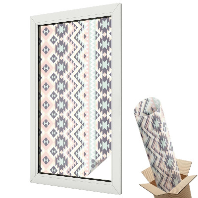 Geometrický etnický vzor v odstínech hnědé a růžové