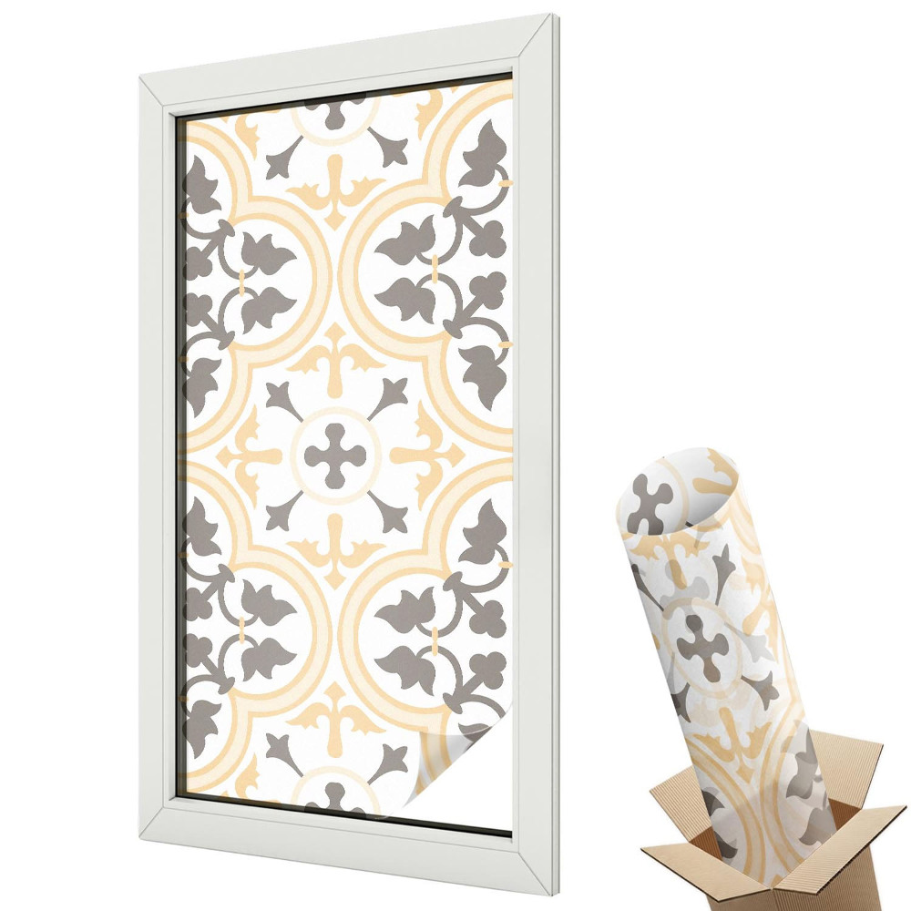 Propletené motivy listů v jemných modrých tónech