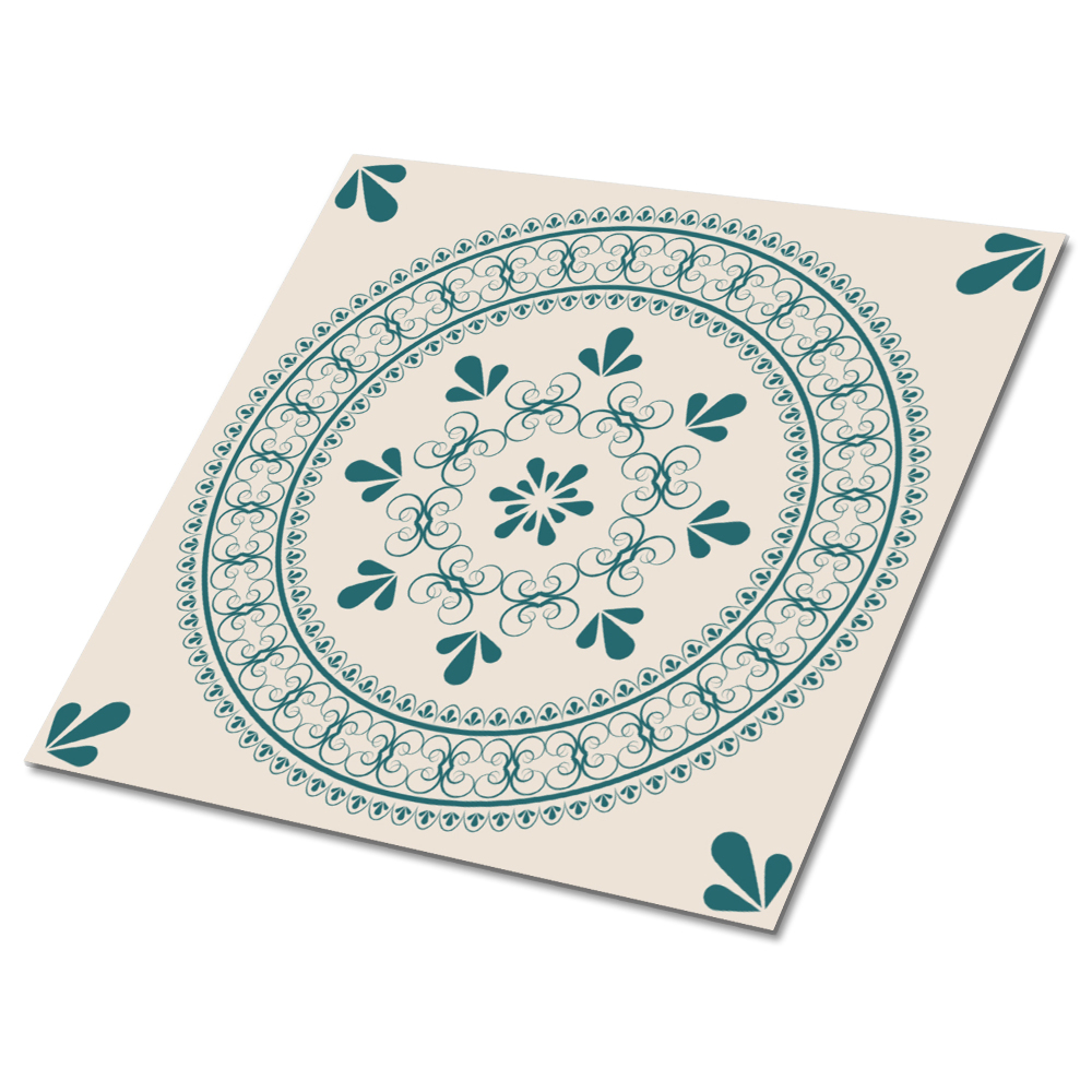 Samolepící podlahové čtverce Motiv ve vintage stylu s ornamenty