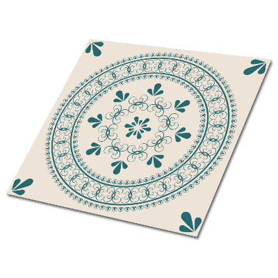 Samolepící podlahové čtverce Motiv ve vintage stylu s ornamenty