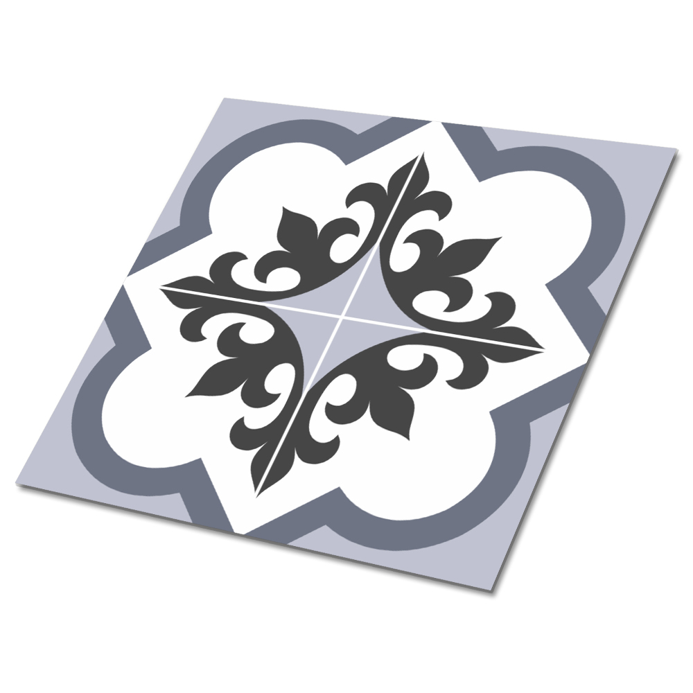 Samolepící podlahové čtverce Vintage květinový motiv