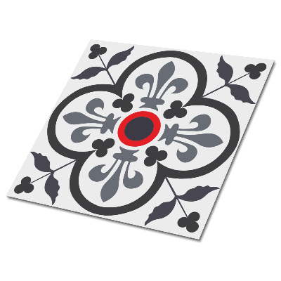 Samolepící podlahové čtverce Květinový motiv s ornamenty