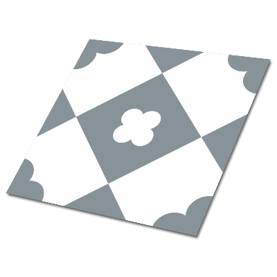 Nalepovací obklady Květinový motiv v šedé a bílé barvě