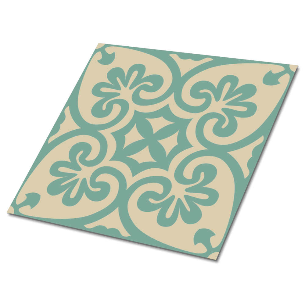 Samolepící podlahové čtverce Vintage květinový motiv