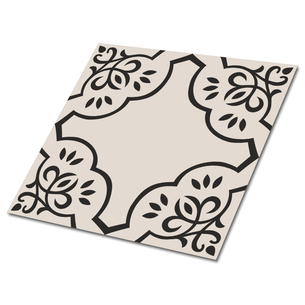 Samolepící podlahové čtverce Rostlinný motiv s ornamenty