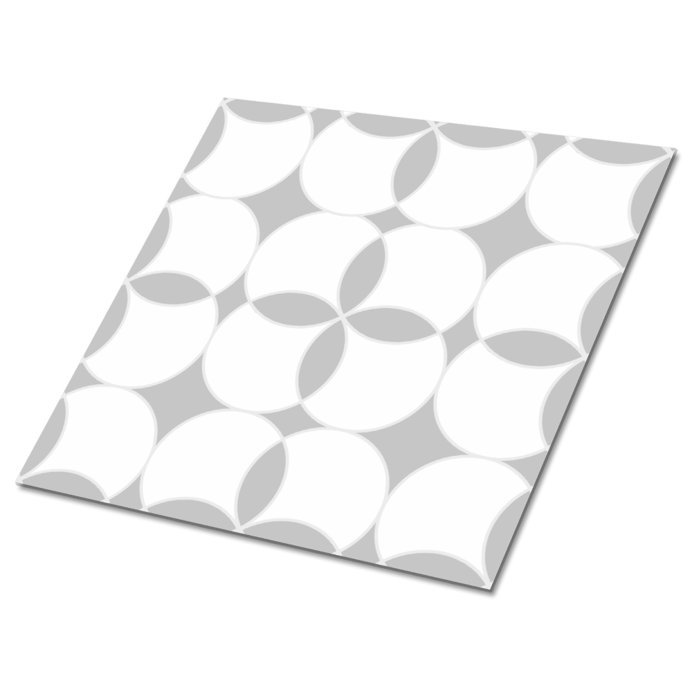 Nalepovací obklady Kruhový motiv v šedých a bílých tónech