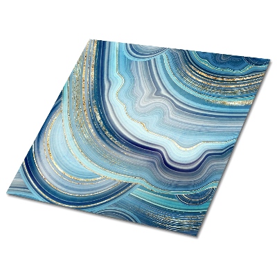 Nalepovací obklady Abstraktní modré vlny se zlatými akcenty