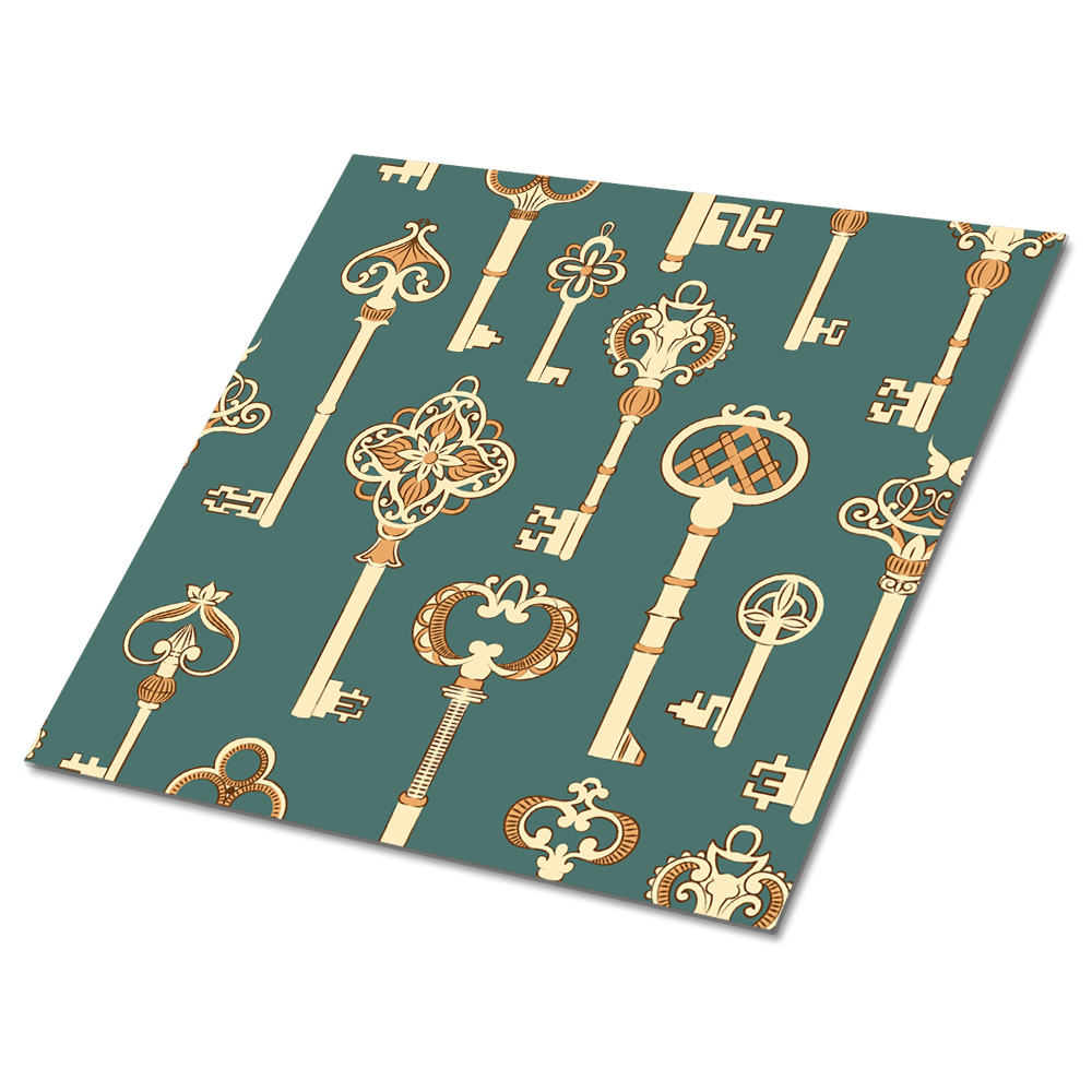 Samolepící podlahové čtverce Klíče ve vintage stylu