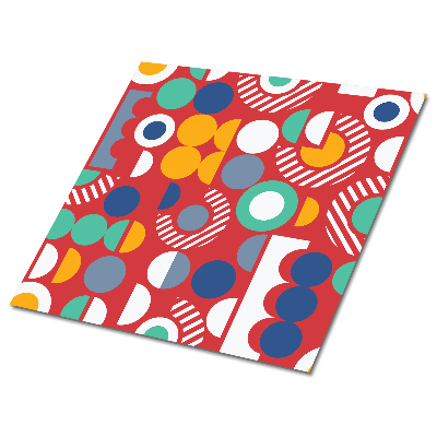 Samolepící podlahové čtverce Geometrie v intenzivních barvách