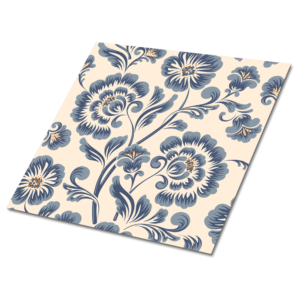 Nalepovací obklady Květinový vzor v odstínech modré
