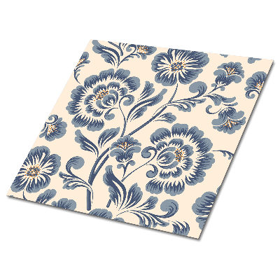 Nalepovací obklady Květinový vzor v odstínech modré