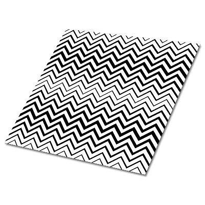 Samolepící podlahové čtverce Cikcak v černé a bílé