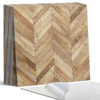 Samolepící dlaždice na podlahu Dřevěný motiv rybí kosti