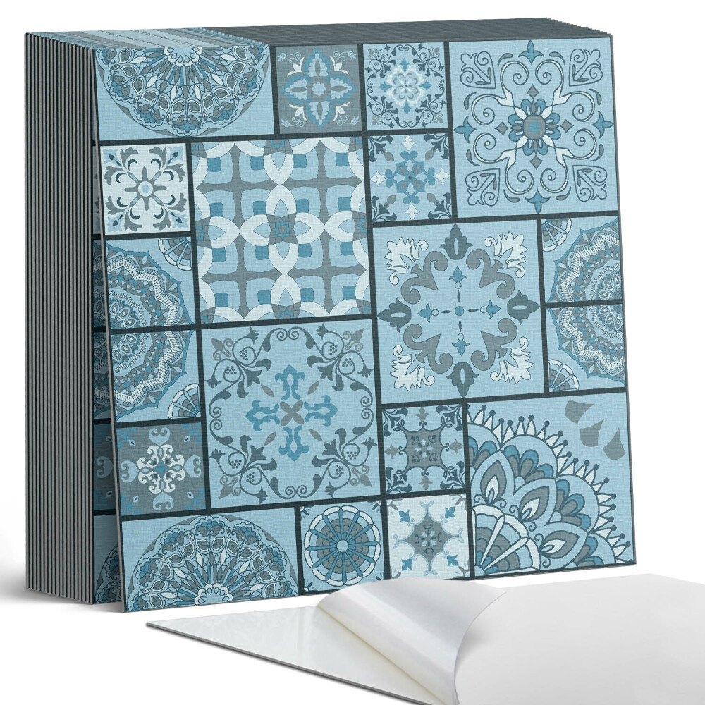 Samolepící dlaždice na podlahu Geometrické vzory v mozaice