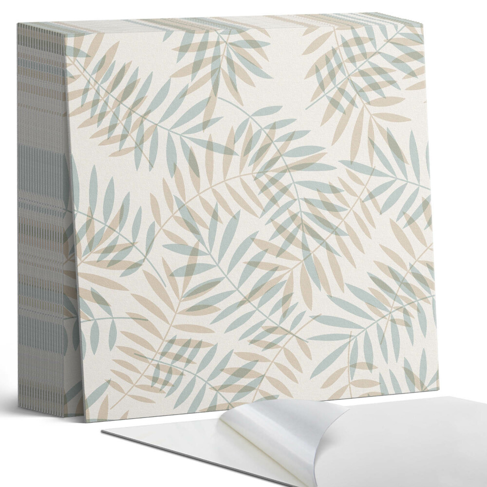 Samolepící dlaždice Listový vzor v tlumených tónech