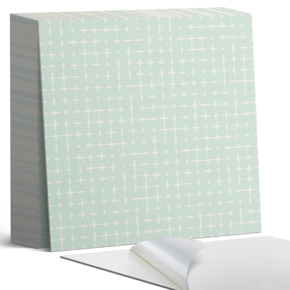 Samolepící dlaždice na podlahu Geometrie čar s křížky