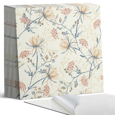 Samolepící dlaždice na podlahu Květiny v uměleckém stylu