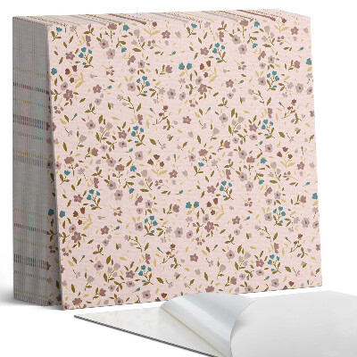 Samolepící dlaždice na podlahu Květinový design