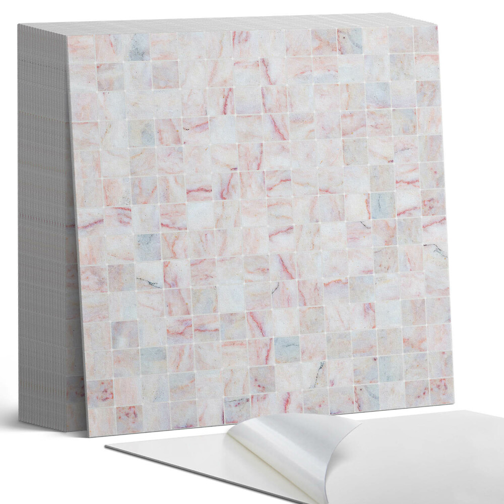 Samolepící dlaždice na podlahu Čtvercový mozaikový vzor v intenzivních barvách