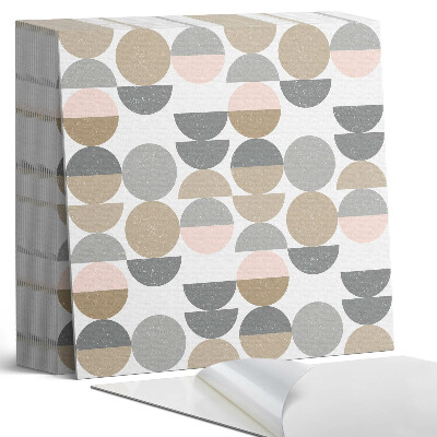 Samolepící dlaždice na podlahu Vzor s kruhy a půlkruhy v moderním stylu