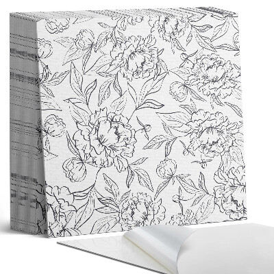 Samolepící dlaždice na podlahu Vzor květin obklopený listy