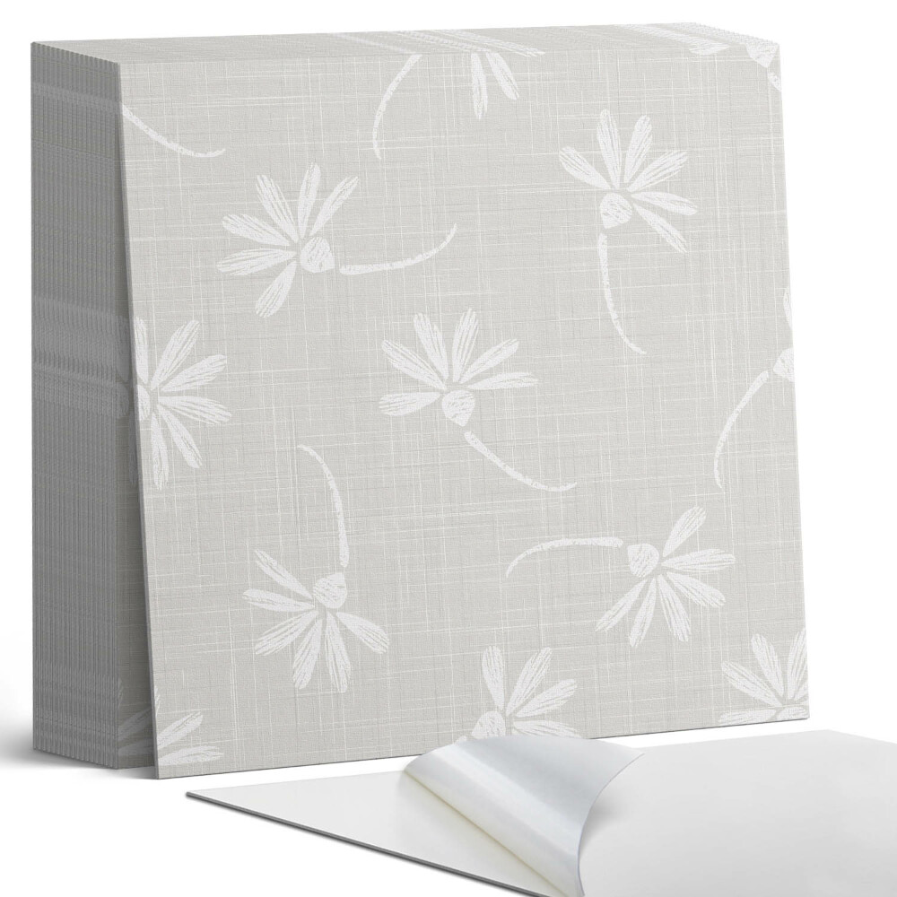 Samolepící dlaždice na podlahu Květinový design