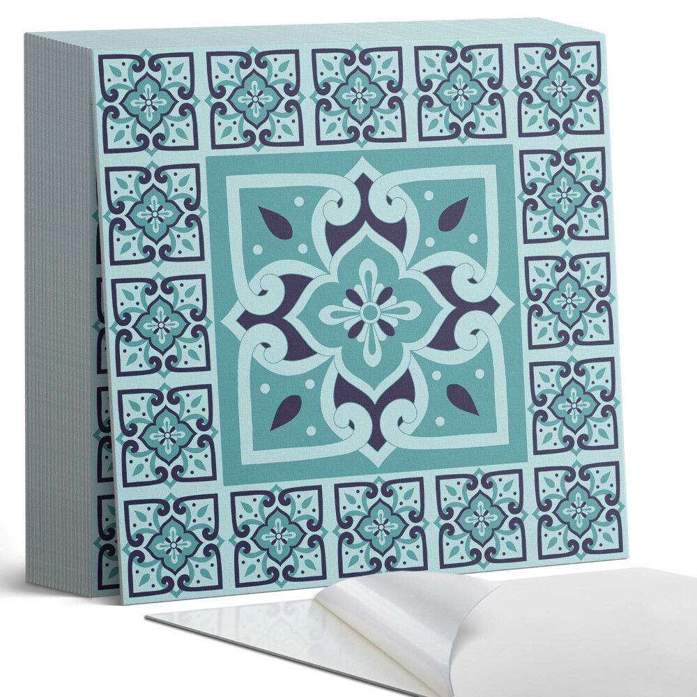 Samolepící dlaždice na podlahu Květinový vzor v moderní verzi