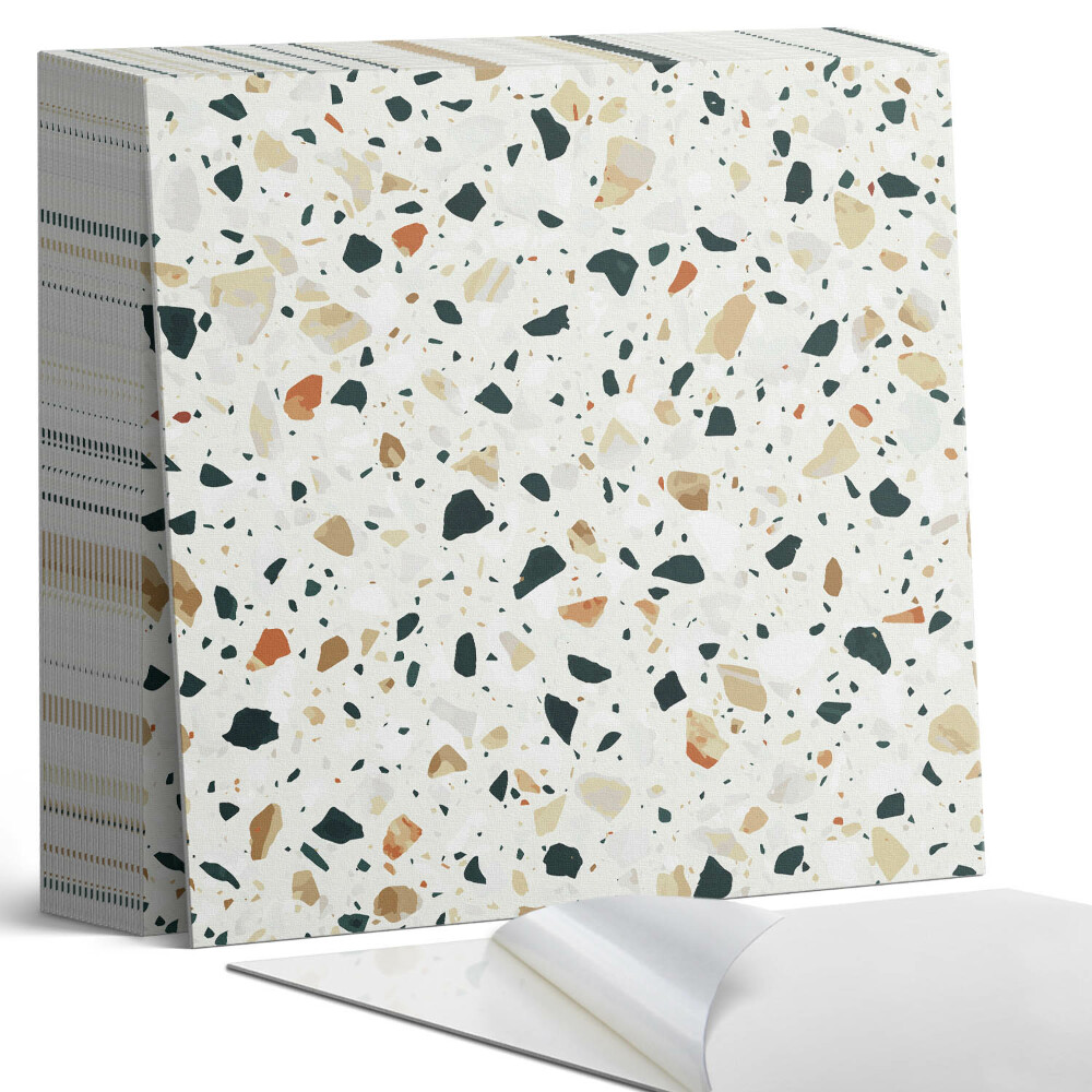 Samolepící dlaždice na podlahu Kamenná grafika