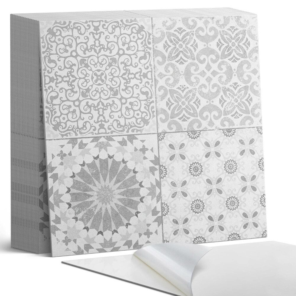 Samolepící dlaždice Stylové tvary s květinovým motivem