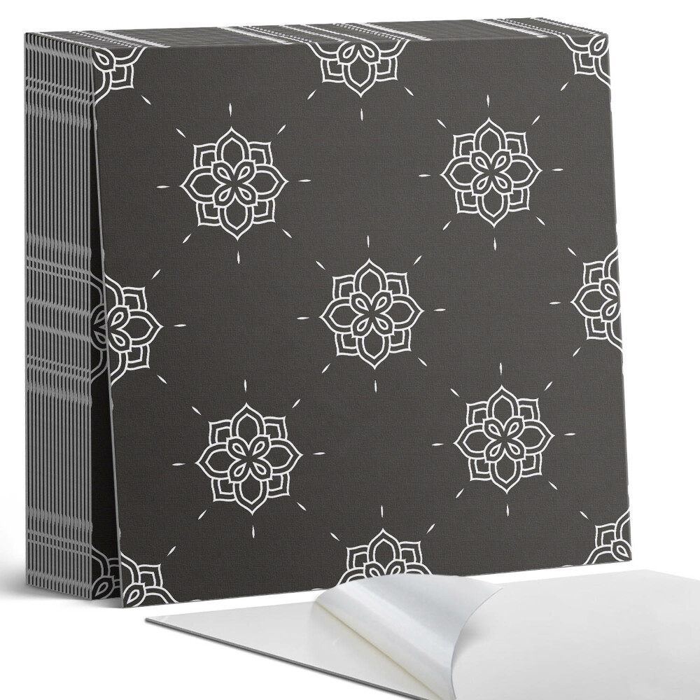 Samolepící dlaždice na podlahu Květinový vzor